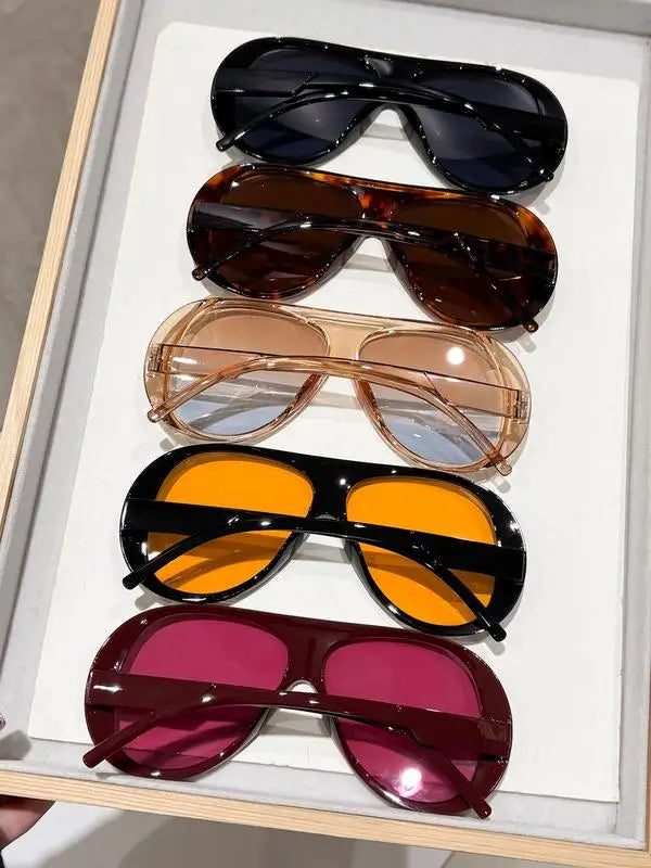 5 piezas de gafas decorativas unisex de moda retro con marco cuadrado y romboidal.