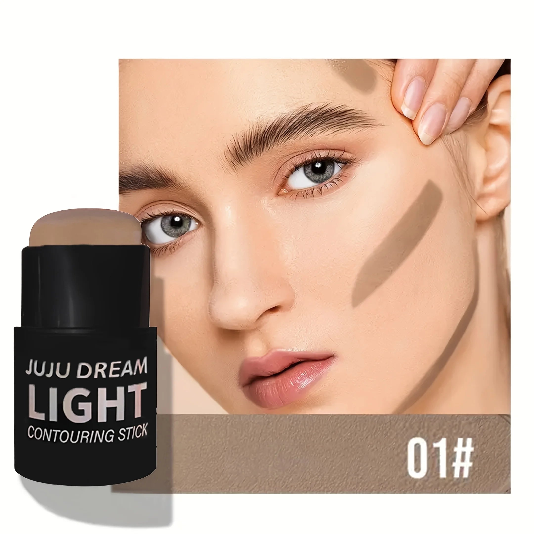 Stick de contorno, bronceador mate, barra para esculpir la nariz y definir el rostro.