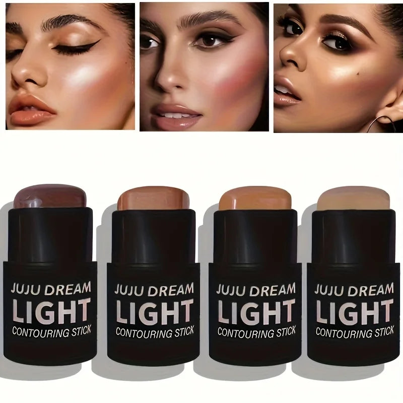 Stick de contorno, bronceador mate, barra para esculpir la nariz y definir el rostro.