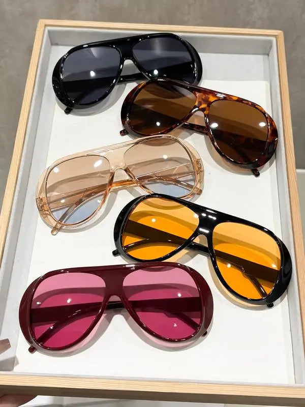 5 piezas de gafas decorativas unisex de moda retro con marco cuadrado y romboidal.