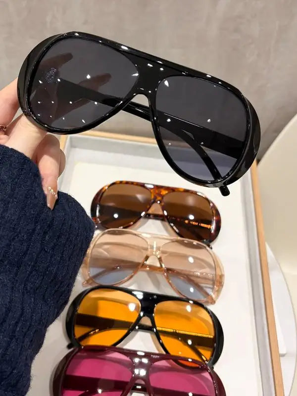 5 piezas de gafas decorativas unisex de moda retro con marco cuadrado y romboidal.